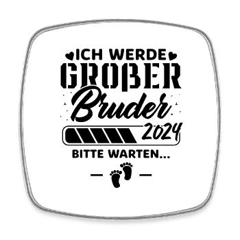 Ich werde Großer Bruder 2024 - Viereckiger Kühlschrankmagnet - Weiß - Vorne