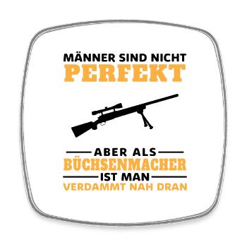 Jagdwaffen Sportwaffen Büchsenmacher - Viereckiger Kühlschrankmagnet - Weiß - Vorne