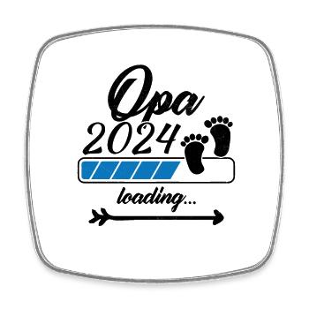 Opa in 2024 bitte warten - Viereckiger Kühlschrankmagnet - Weiß - Vorne