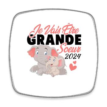Je Vais Être Grande Sœur 2024, Annonce Grossesse - Magnet carré - blanc - Devant