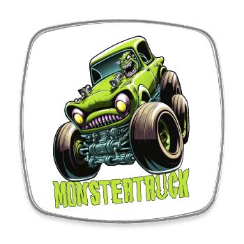 Monster Truck Comic Gift - Square fridge magnet - white - Front