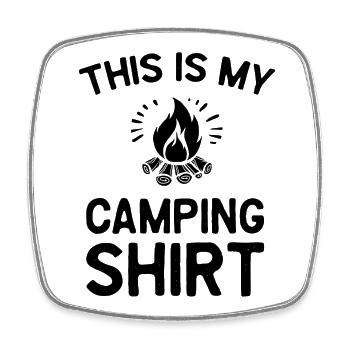 Ceci est ma chemise de camping - Magnet carré - blanc - Devant