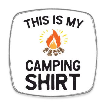 Das ist mein Camping-Shirt - Viereckiger Kühlschrankmagnet - Weiß - Vorne