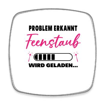 Problem erkannt Feenstaub wird geladen Fee Einhorn - Viereckiger Kühlschrankmagnet - Weiß - Vorne