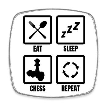 Chess Routine - Square fridge magnet - white - Front