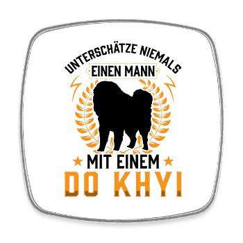 Mann mit Do Khyi Tibetanische Dogge - Viereckiger Kühlschrankmagnet - Weiß - Vorne