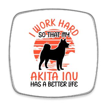 Work for Akita Inu Shiba Inu - Square fridge magnet - white - Front