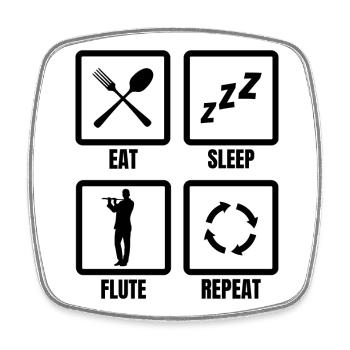 Flute Player Routine - Square fridge magnet - white - Front
