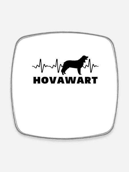 Hovawart Herzklopfen Hund lustig - Viereckiger Kühlschrankmagnet - Weiß