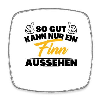 So gut kann nur ein Finn aussehen - Viereckiger Kühlschrankmagnet - Weiß - Vorne