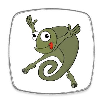 Awesome Chameleon - Square fridge magnet - white - Front