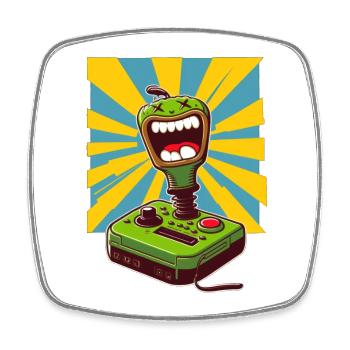 Joystick 01 - Viereckiger Kühlschrankmagnet - Weiß - Vorne
