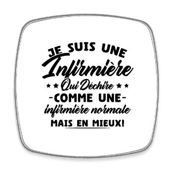 Je Suis Une Infirmière Qui Déchire Humour Cadeau - Magnet carré - blanc - Devant
