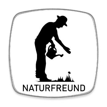 Naturfreund Gärtner Garten Arbeit Gießkanne Wiese - Viereckiger Kühlschrankmagnet - Weiß - Vorne