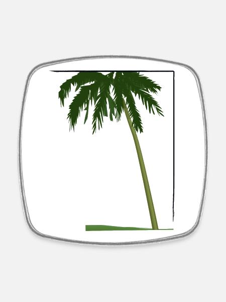 Palme in Rahmen | palm tree in frame - Viereckiger Kühlschrankmagnet - Weiß