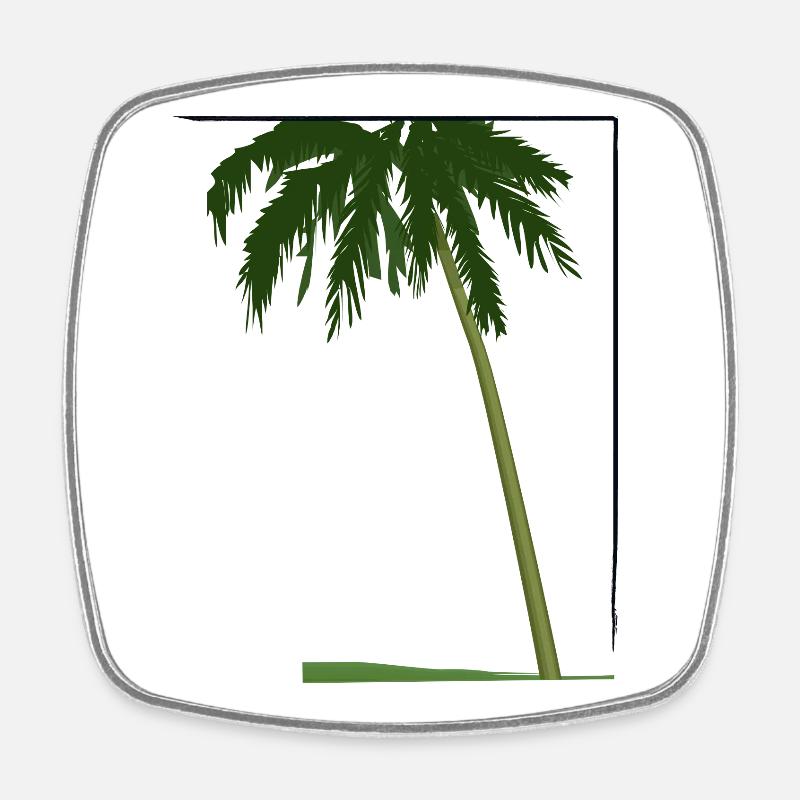 Palme in Rahmen | palm tree in frame - Viereckiger Kühlschrankmagnet - Weiß