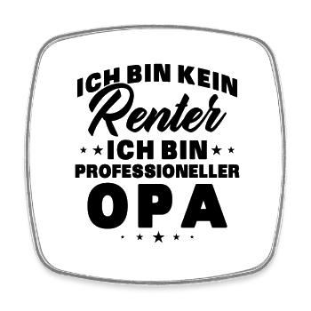 Ich Bin Kein Rentner Ich Bin Professioneller Opa - Viereckiger Kühlschrankmagnet - Weiß - Vorne