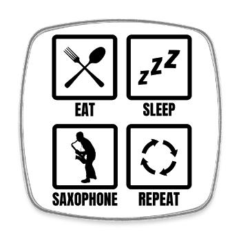 Saxophonists Schedule - Square fridge magnet - white - Front