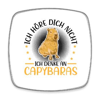 Denke an Capybara Wasserschwein Südamerika - Viereckiger Kühlschrankmagnet - Weiß - Vorne