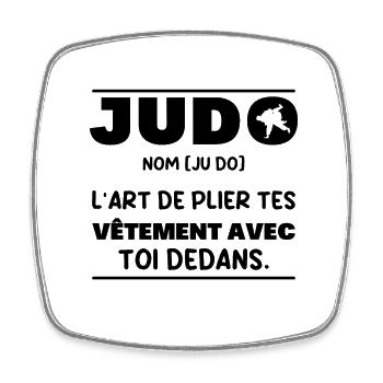 Drôle Définition Judo Arts Martiaux Pour Un Judoka - Magnet carré - blanc - Devant
