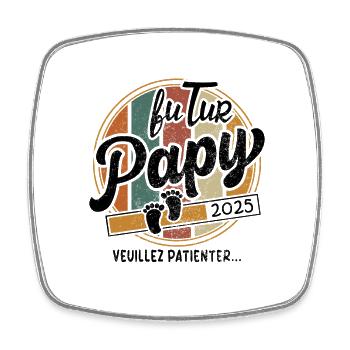 Futur Papy 2025 Cadeau Homme annonce grossesse - Magnet carré - blanc - Devant