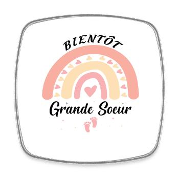 Enfant Enfant Future Grande Soeur - Magnet carré - blanc - Devant
