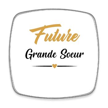 Enfant Enfant Future Grande Soeur - Magnet carré - blanc - Devant