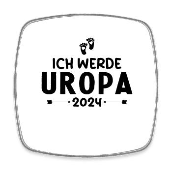 Ich werde Uropa 2024 - Viereckiger Kühlschrankmagnet - Weiß - Vorne