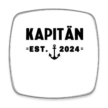 Bootsführerschein bestanden 2024 Kapitän Geschenk - Viereckiger Kühlschrankmagnet - Weiß - Vorne