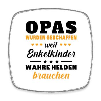 Opas weil Enkelkinder Wahre Helden Bauch Großvater - Viereckiger Kühlschrankmagnet - Weiß - Vorne