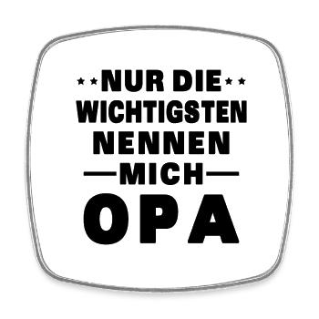 Nenne mich nur die wichtigsten Opa Opa Familie - Viereckiger Kühlschrankmagnet - Weiß - Vorne