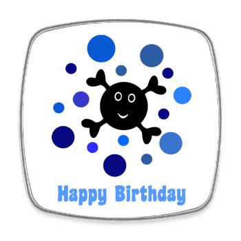 ANNIVERSARY. HAPPY BIRTHDAY. HAPPY BIRTHDAY - Square fridge magnet - white - Front