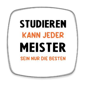 Meister Prüfung Bestanderen Prüfung - Viereckiger Kühlschrankmagnet - Weiß - Vorne