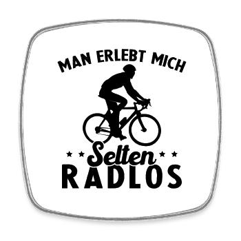 Radler Rennradfahrer Man Erlebt Mich Selten Radlos - Viereckiger Kühlschrankmagnet - Weiß - Vorne
