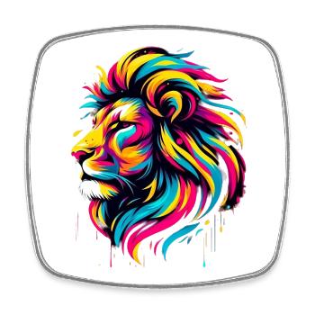 Lion - Square fridge magnet - white - Front