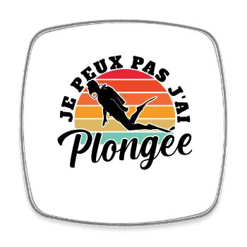 Je Peux Pas J'ai Plongée Diving Cadeau Plongeur - Magnet carré - blanc - Devant