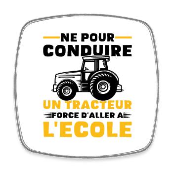 Né pour conduire des tracteurs Cadeau Agriculteur - Magnet carré - blanc - Devant