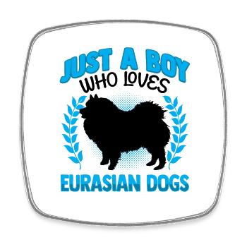 Junge der Eurasier liebt Eurasian Spitz - Viereckiger Kühlschrankmagnet - Weiß - Vorne