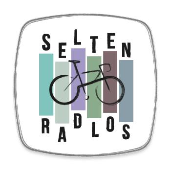 Selten Radlos - Fahrrad, Radsport lustiger Spruch - Viereckiger Kühlschrankmagnet - Weiß - Vorne