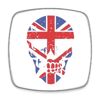 Skull with Union Jack Overlay - Square fridge magnet - white - Front