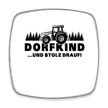 Dorfkind und stolz drauf - Viereckiger Kühlschrankmagnet - Weiß - Vorne