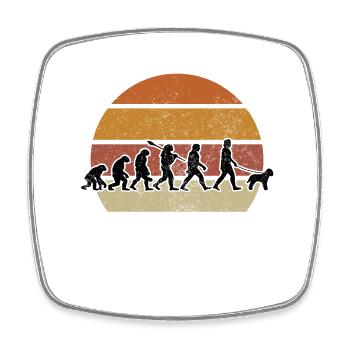 Lagotto Romagnolo Evolution Trüffelhund Geschenk - Viereckiger Kühlschrankmagnet - Weiß - Vorne