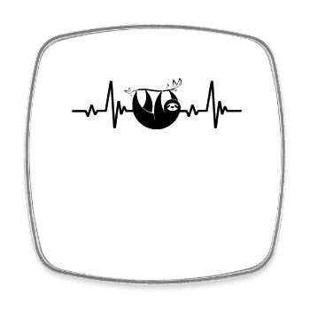 Heartbeat Sloth Heartbeat ECG Sloth - Square fridge magnet - white - Front