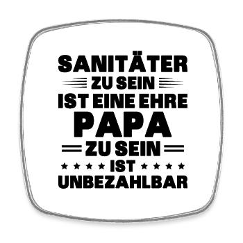 Sanitäter Rettungsdienst - Viereckiger Kühlschrankmagnet - Weiß - Vorne