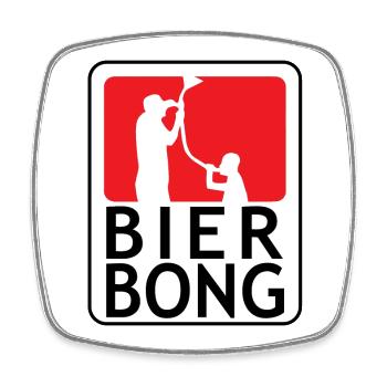 BierBong - Viereckiger Kühlschrankmagnet - Weiß - Vorne