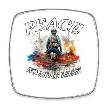 PEACE / Frieden / Friedensbotschaft / Liebe - Viereckiger Kühlschrankmagnet - Weiß - Vorne