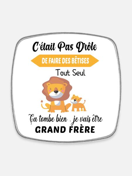 Enfant Annonce grossesse humour futur grand frère - Magnet carré - blanc