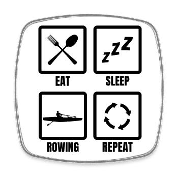 Rower's Routine - Square fridge magnet - white - Front