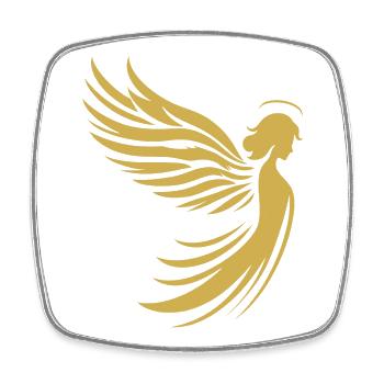 Un ange avec des ailes et une silhouette de halo - Magnet carré - blanc - Devant