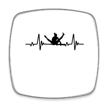 Gymnast Heartbeat Line Gift Ladies Girls - Square fridge magnet - white - Front